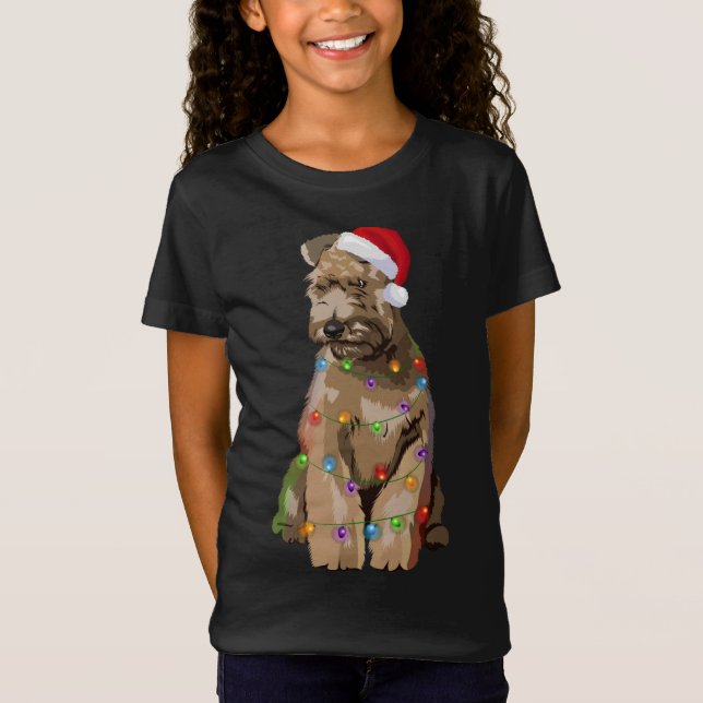 Wheaten Terrier Christmas Lights Xmas Hund Lover T-Shirt (Vorderseite)