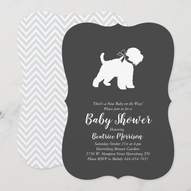 Wheaten Terrier Dog Baby Shower Gender Neutral Einladung (Vorne/Hinten)