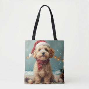 Wheaten Terrier Dog Christmas Vintag Beach