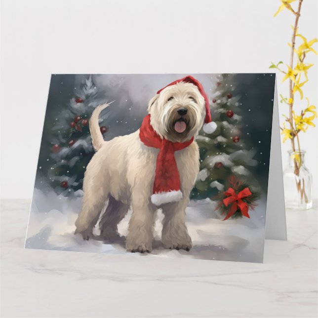 Wheaten Terrier Dog im Schnee Weihnachten Karte (Gelbe Blume)