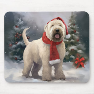 Wheaten Terrier Dog im Schnee Weihnachten Mousepad