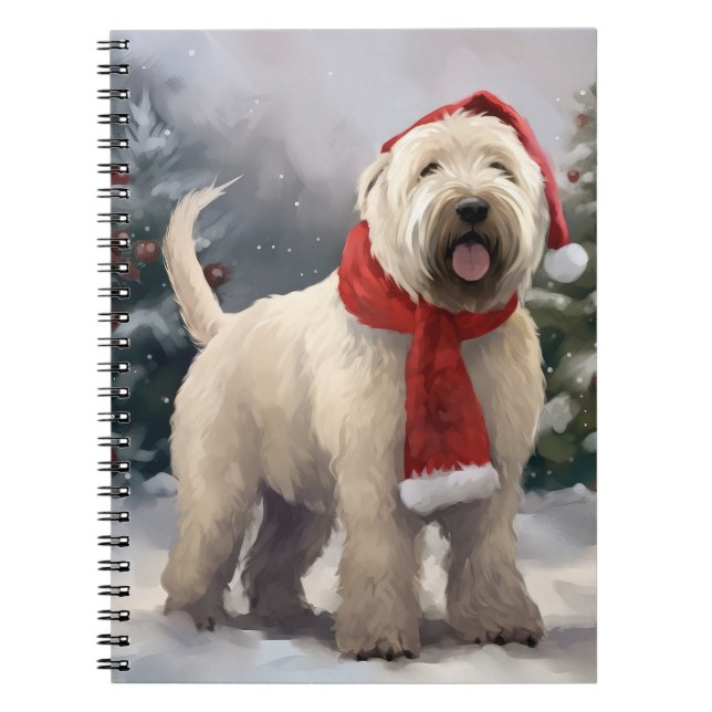 Wheaten Terrier Dog im Schnee Weihnachten Notizblock (Vorderseite)