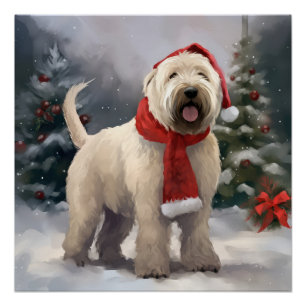 Wheaten Terrier Dog im Schnee Weihnachten Poster