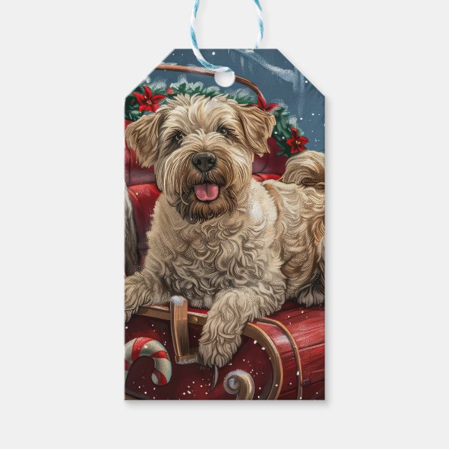 Wheaten Terrier Dog Weihnachtsfest Geschenkanhänger (Vorderseite)
