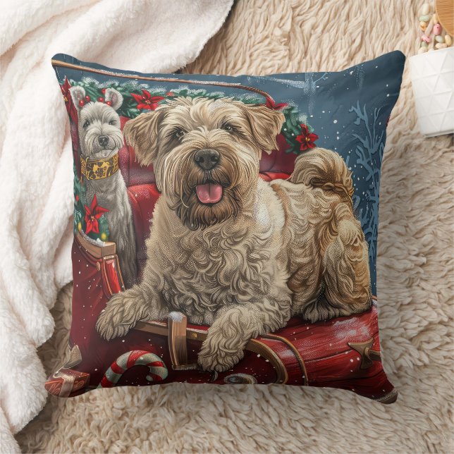 Wheaten Terrier Dog Weihnachtsfest Kissen (Decke)