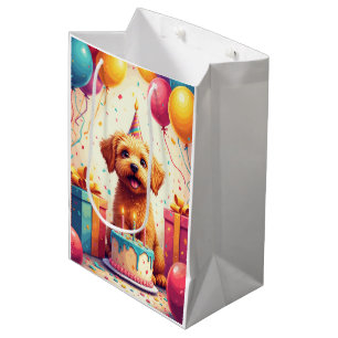 Wheaten Terrier Geburtstagsfeier Mittlere Geschenktüte