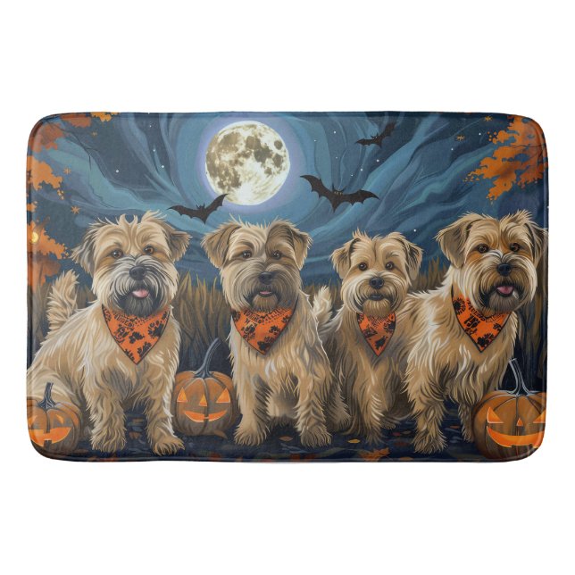 Wheaten Terrier Halloween Spooky Badematte (Vorderseite)