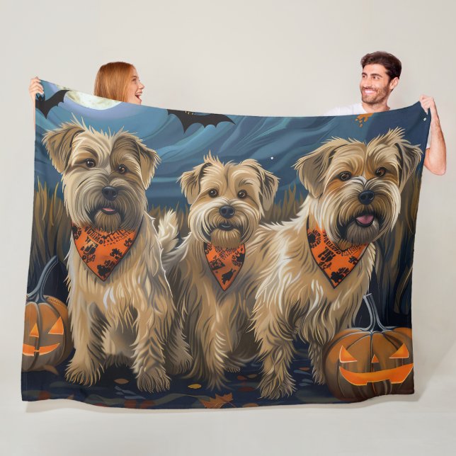 Wheaten Terrier Halloween Spooky Fleecedecke (Beispiel)