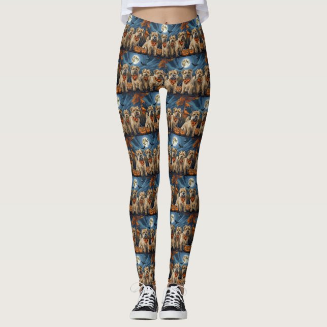 Wheaten Terrier Halloween Spooky Leggings (Vorderseite)