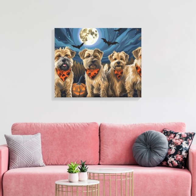 Wheaten Terrier Halloween Spooky Leinwanddruck (Insitu (Wohnzimmer))