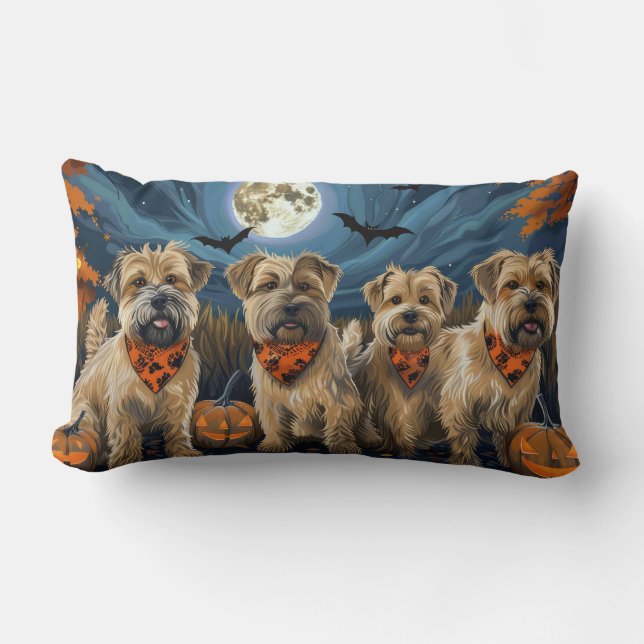 Wheaten Terrier Halloween Spooky Lendenkissen (Vorderseite)