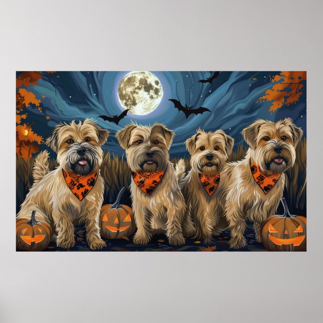 Wheaten Terrier Halloween Spooky Poster (Vorne)