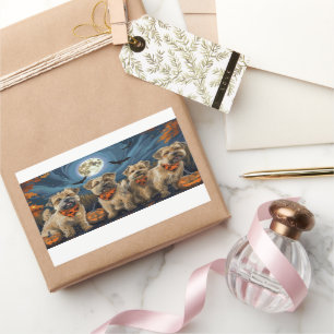 Wheaten Terrier Halloween Spooky Rechteckiger Aufkleber