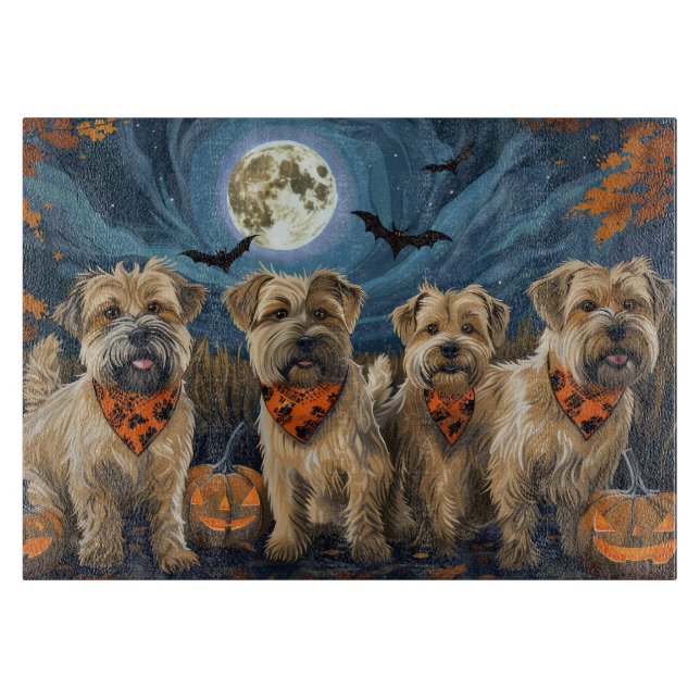 Wheaten Terrier Halloween Spooky Schneidebrett (Vorderseite)