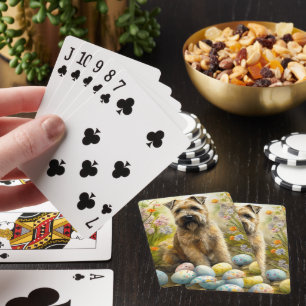 Wheaten Terrier Hund mit Ostereiern Feiertag  Spielkarten