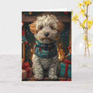Wheaten Terrier Hund mit Weihnachtsgeschenken Kami Karte