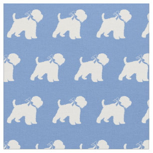 Wheaten Terrier Hund Silhouette Pet Light Blue Stoff