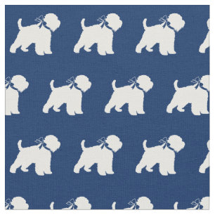 Wheaten Terrier Hund Silhouette Pet Navy Blue Stoff