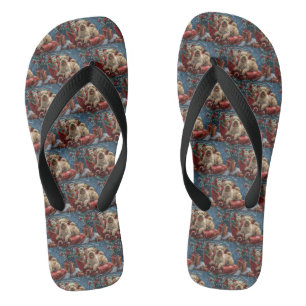 Wheaten Terrier Hund Weihnachtsfestlich Flip Flops