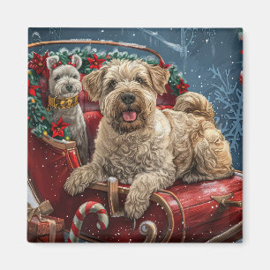 Wheaten Terrier Hund Weihnachtsfestlich Magnet