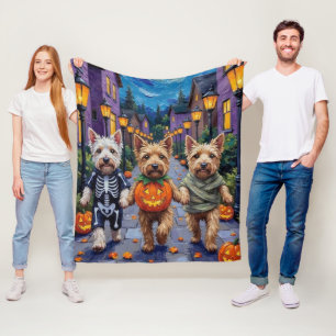 Wheaten-Terrier-Hunde in Halloween-Kostümen Fleecedecke