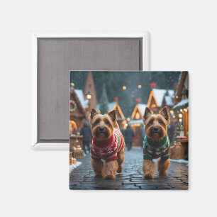 Wheaten-Terrier-Hunde Weihnachten Schnee Feiertag Magnet