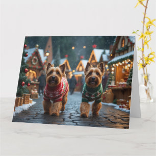 Wheaten Terrier Hunde Weihnachtsschneeurlaub Karte