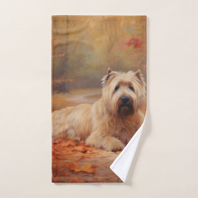 Wheaten Terrier im Herbst Leaves Inspiriert Badhandtuch Set (Handtuch)
