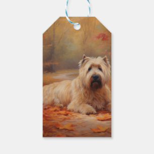Wheaten Terrier im Herbst Leaves Inspiriert Geschenkanhänger