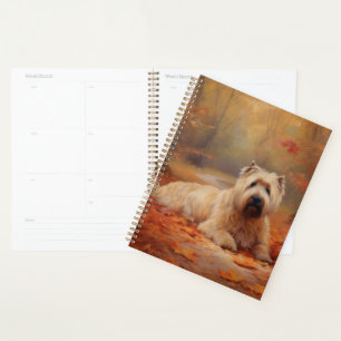 Wheaten Terrier im Herbst Leaves Inspiriert Planer