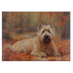 Wheaten Terrier im Herbst Leaves Inspiriert Schneidebrett