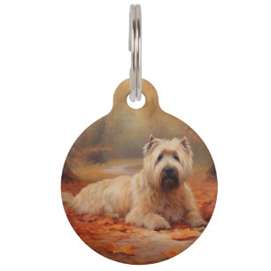 Wheaten Terrier im Herbstlaub Fall Inspiriert Haustiermarke