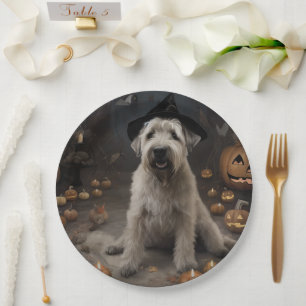 Wheaten Terrier Kürbisse Halloween Gruselig Pappteller