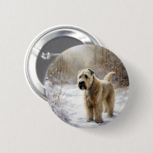 Wheaten Terrier Lass es schneien Weihnachten Button