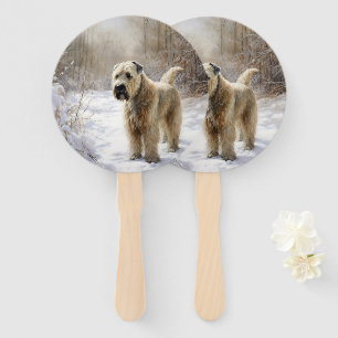 Wheaten Terrier Lass es schneien Weihnachten Fächer