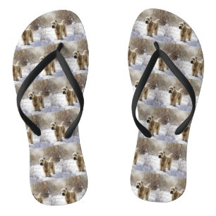 Wheaten Terrier Let It Snow Weihnachten Flip Flops