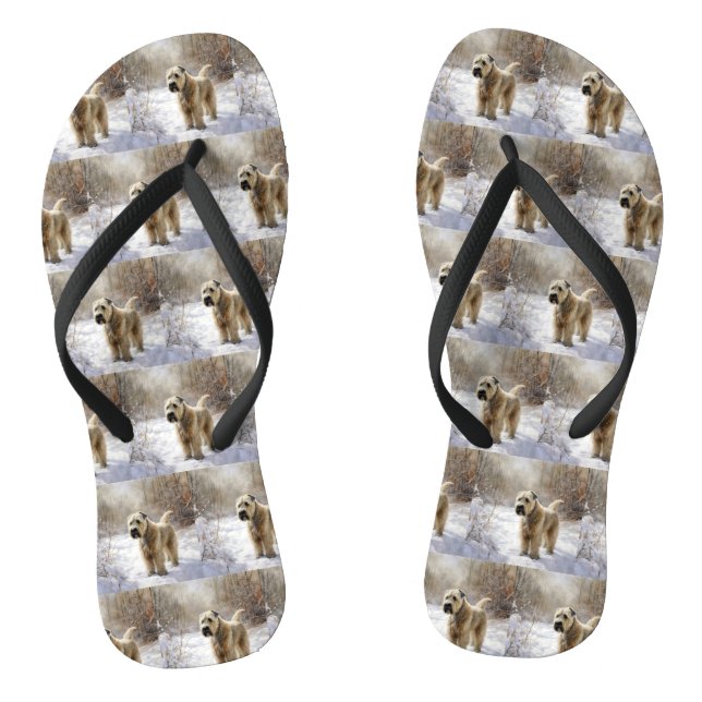 Wheaten Terrier Let It Snow Weihnachten Flip Flops (Fußbett)