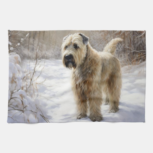 Wheaten Terrier Let It Snow Weihnachten Geschirrtuch (Horizontal)