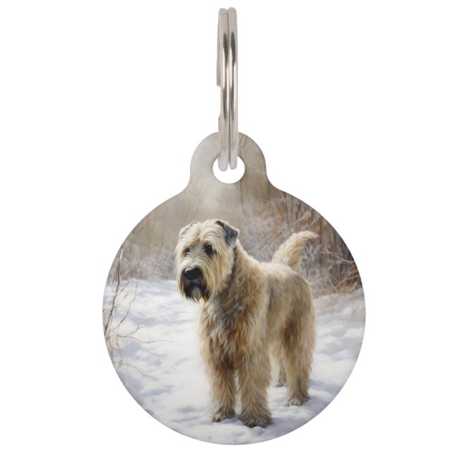 Wheaten Terrier Let It Snow Weihnachten Haustiermarke (Vorderseite)