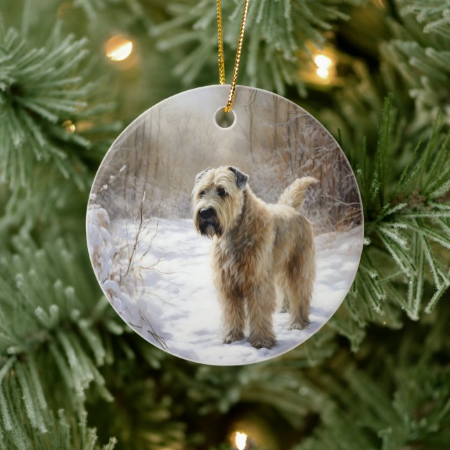 Wheaten Terrier Let It Snow Weihnachten Keramik Ornament (Baum)