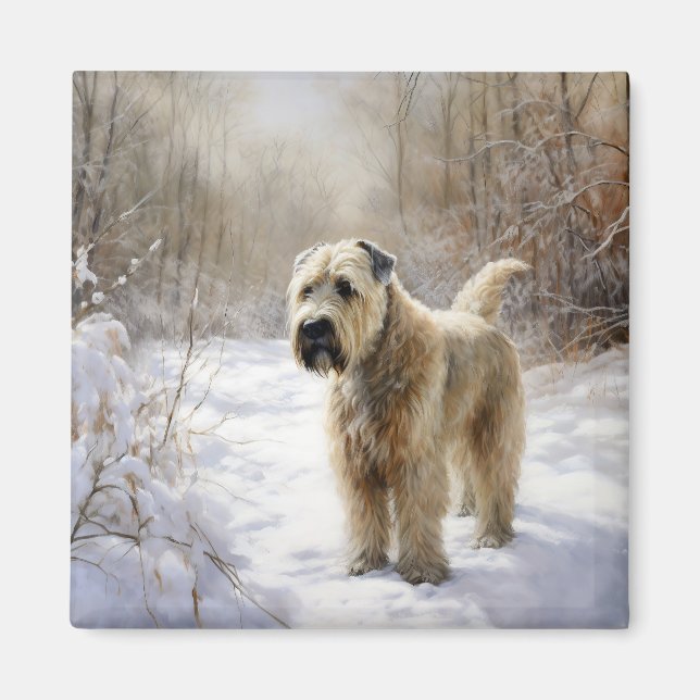 Wheaten Terrier Let It Snow Weihnachten Magnet (Vorne)