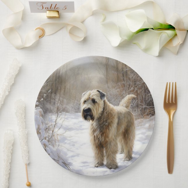 Wheaten Terrier Let It Snow Weihnachten Pappteller (Hochzeit)