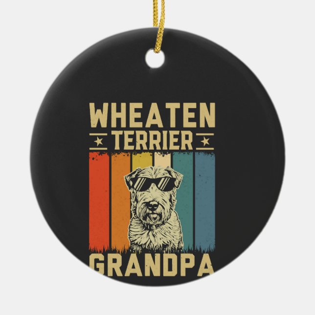 Wheaten-Terrier-Opa Keramik Ornament (Vorne)
