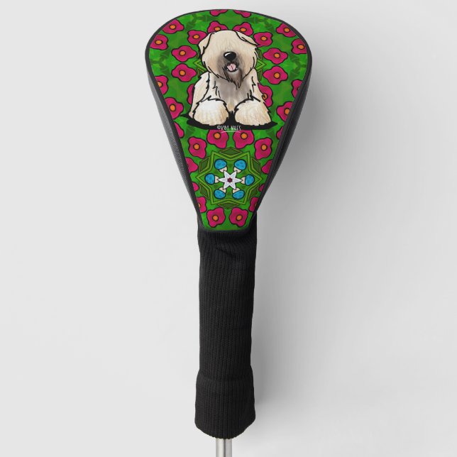 Wheaten Terrier Poppies Golf Headcover (Vorderseite)