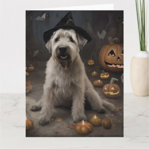 Wheaten Terrier Pumpkins Halloween Beängstigend Karte