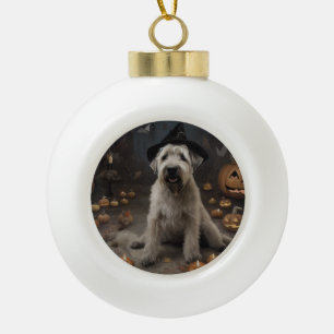 Wheaten Terrier Pumpkins Halloween Beängstigend Keramik Kugel-Ornament