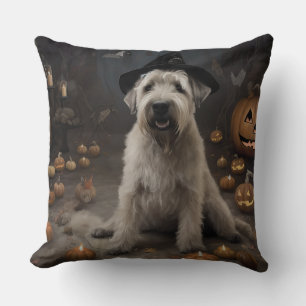 Wheaten Terrier Pumpkins Halloween Beängstigend Kissen