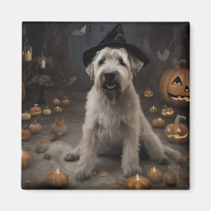 Wheaten Terrier Pumpkins Halloween Beängstigend Magnet