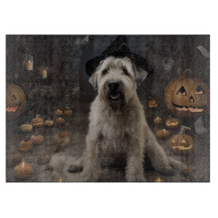 Wheaten Terrier Pumpkins Halloween Beängstigend Schneidebrett