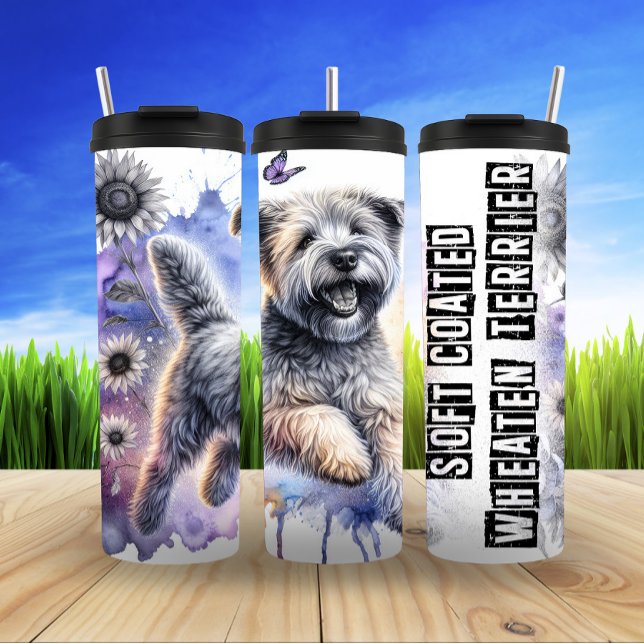 Wheaten Terrier: Sunlit Splash Thermosbecher (Von Creator hochgeladen)